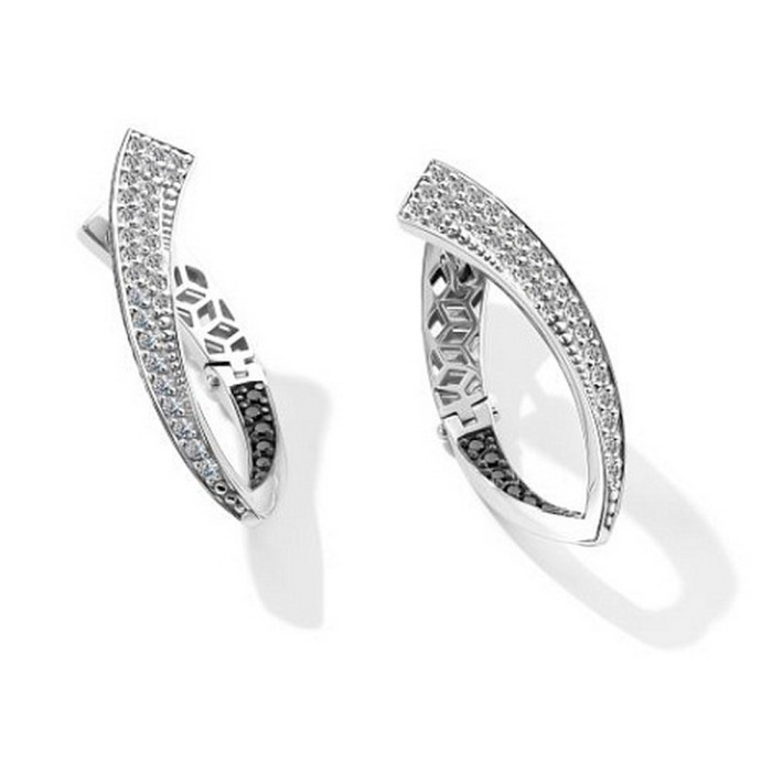 Серьги из белого золота с бриллиантами (059475)