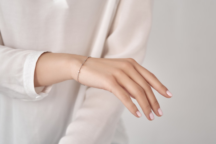 Браслет из белого золота с бриллиантами (054453)