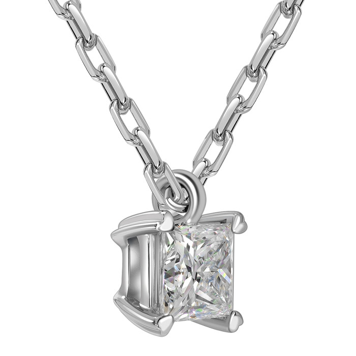 Колье из белого золота с бриллиантом (049942)