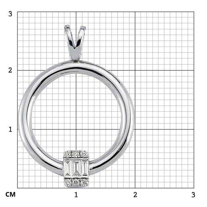Кулон из белого золота с бриллиантами (050657)