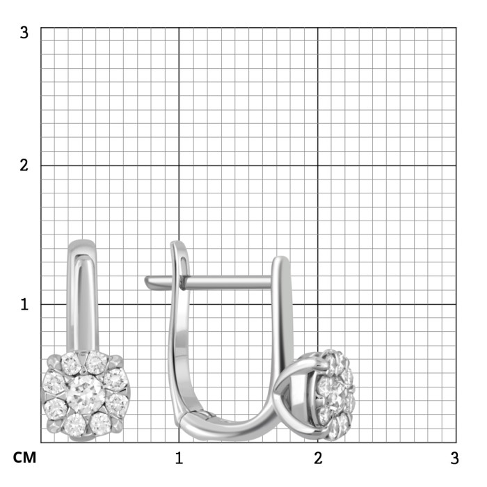 Серьги из белого золота с бриллиантами (048437)