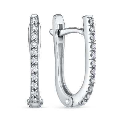 Серьги из платины с бриллиантами (060624)