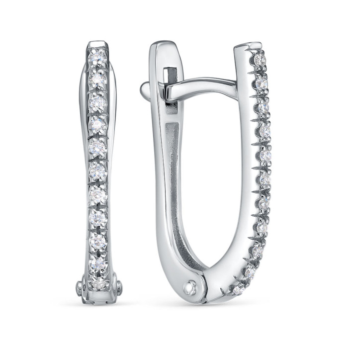 Серьги из платины с бриллиантами (060624)