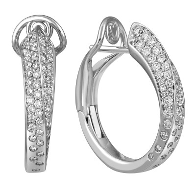 Серьги конго из белого золота с бриллиантами &quot;Crivelli&quot; (054102)
