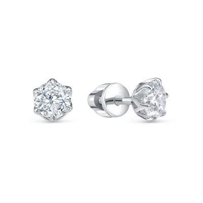 Серьги из белого золота с бриллиантами (053893)