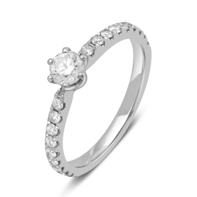 Помолвочное  кольцо из белого золота с бриллиантами (038094)