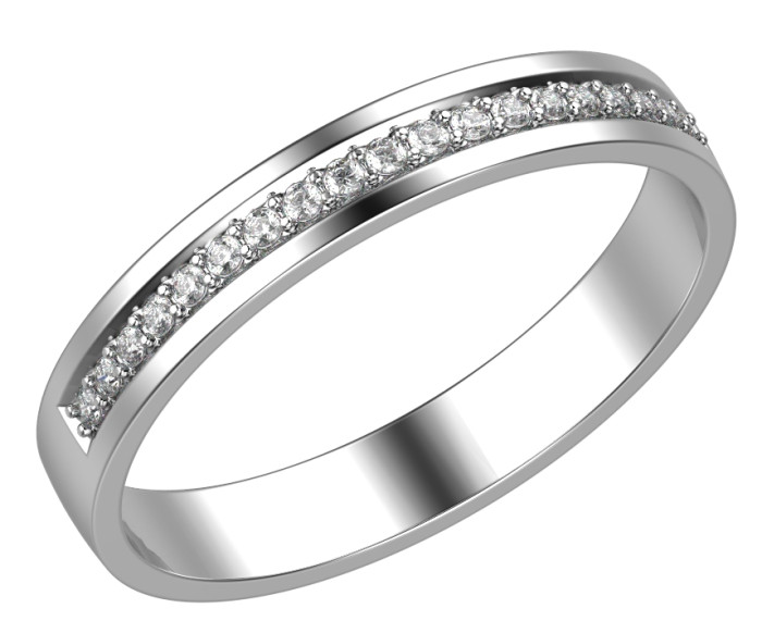 Обручальное кольцо из платины с бриллиантами (057987)