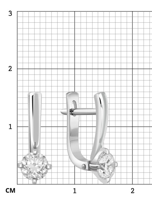 Серьги из платины с бриллиантами (044339)