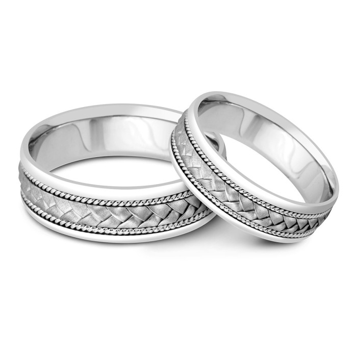 Обручальное кольцо из белого золота (002062)