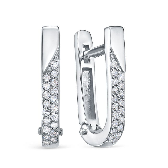 Серьги из платины с бриллиантами (060622)