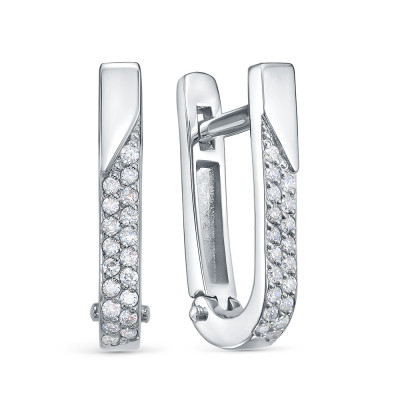 Серьги из платины с бриллиантами (060622)