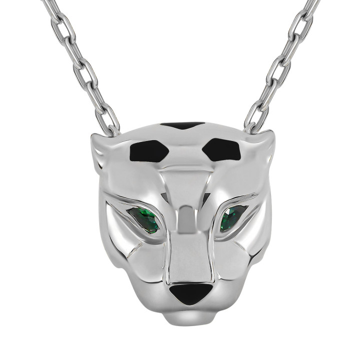 Колье из белого золота с цирконами (060536)