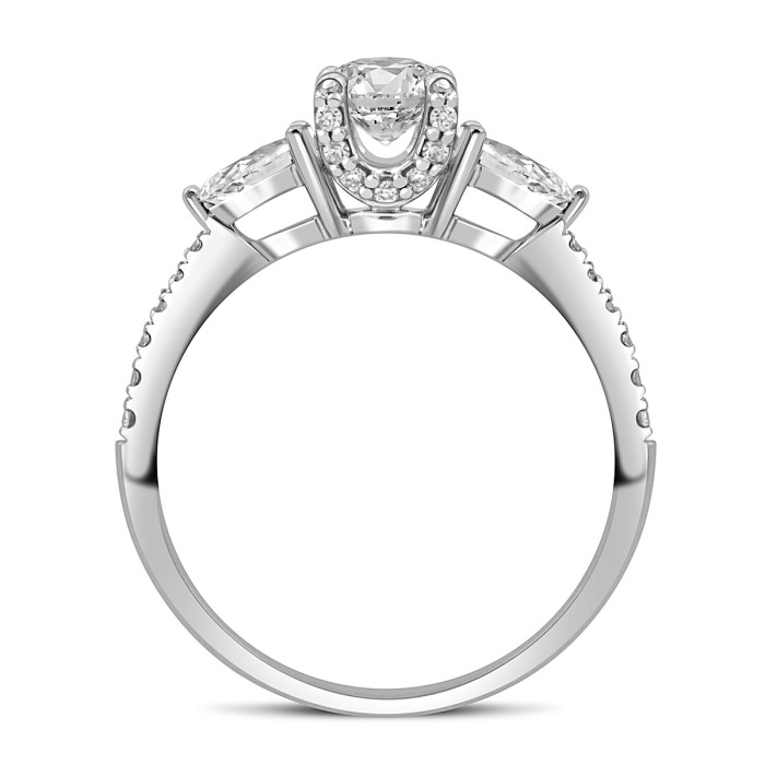 Помолвочное кольцо из белого золота с бриллиантами (048905)