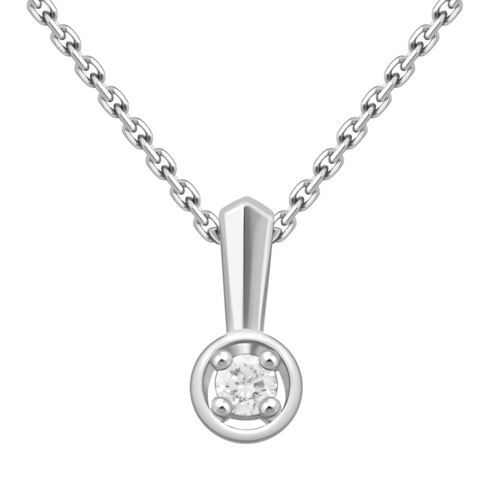 Колье из белого золота с бриллиантом (025792)