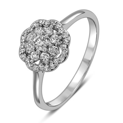 Кольцо из белого золота с бриллиантами  (059974)