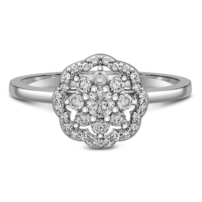 Кольцо из белого золота с бриллиантами  (059974)