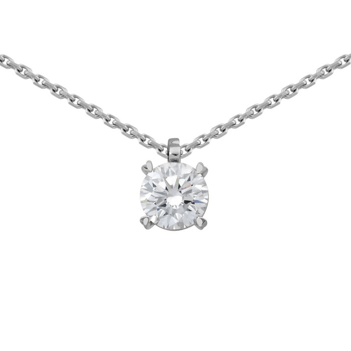 Колье из белого золота с бриллиантом (038042)