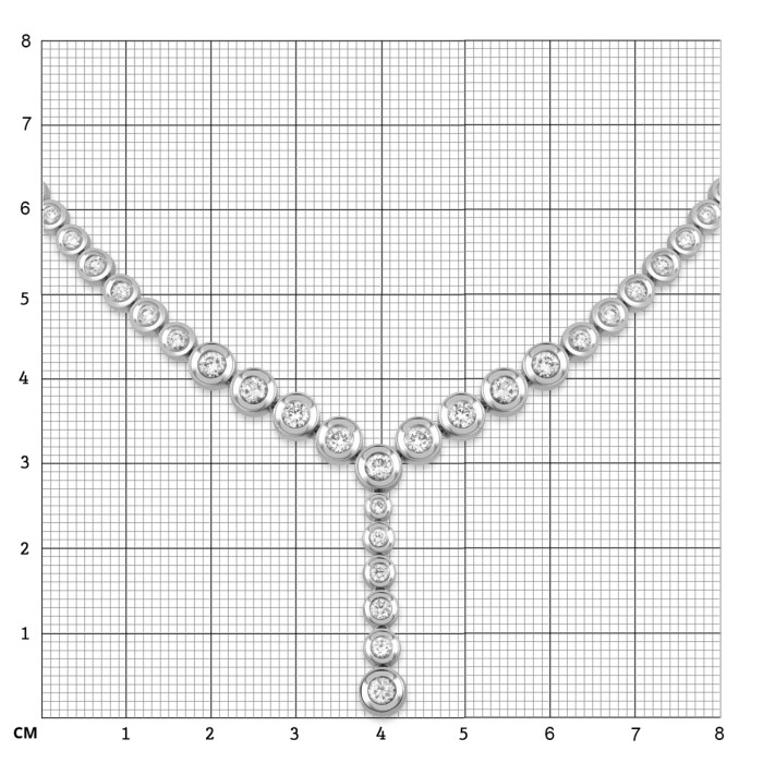 Колье из белого золота с бриллиантами (048429)