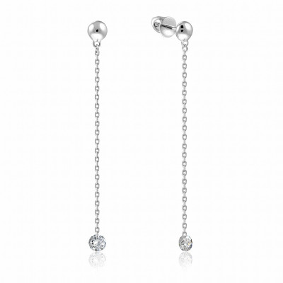 Серьги из белого золота с бриллиантами (047693)