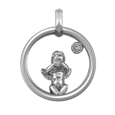 Кулон из белого золота с бриллиантом &quot;Ангел&quot; (048500)