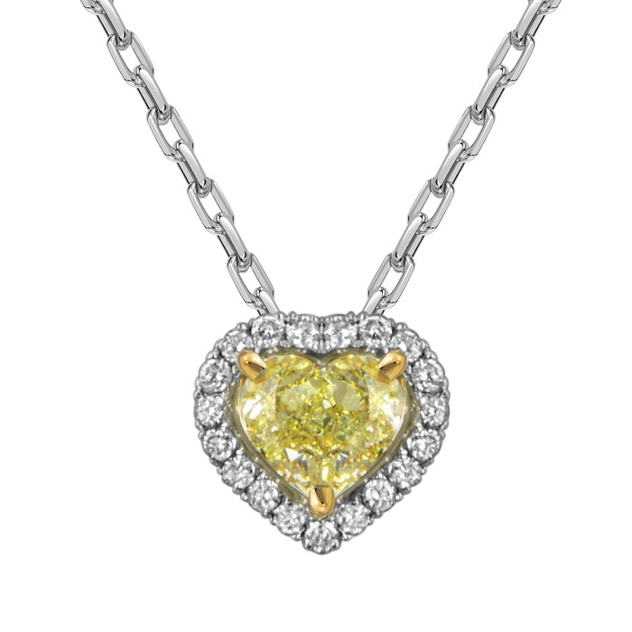 Колье из белого золота с бриллиантами "Сердце" (059196)