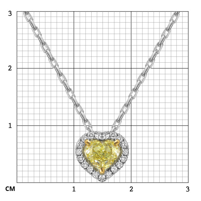 Колье из белого золота с бриллиантами "Сердце" (059196)